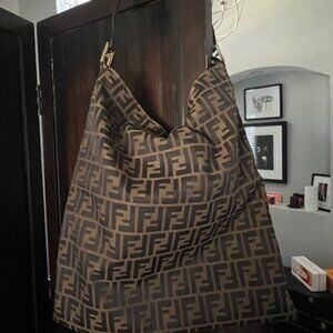 Fendi Zucca Canvas Slouchy Hobo Tote | Large 16 x 19 | Archive Y2K